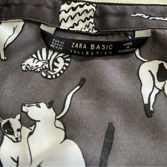 Zara Gray and White Animal Print Mini Dress - Picture 6 of 9